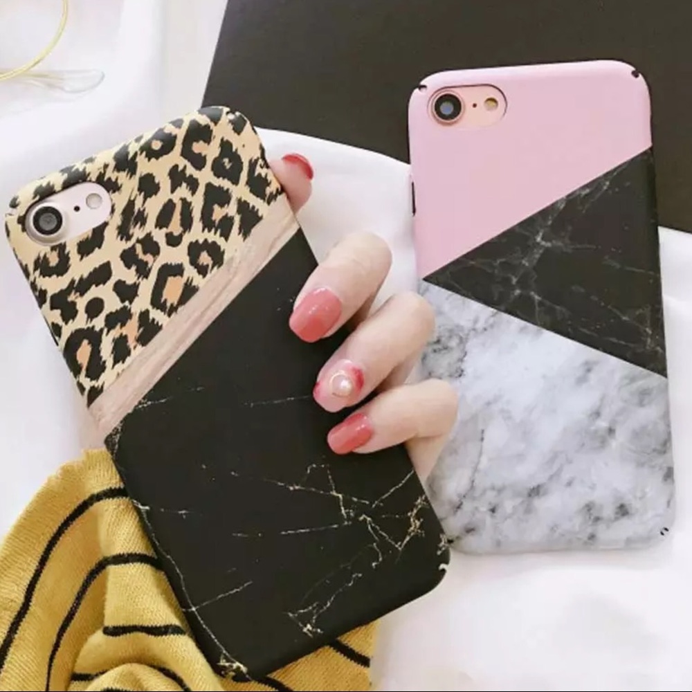 Leopard Marble Phone Case iPhone X Hard Case Matte - Picture 2 of 5